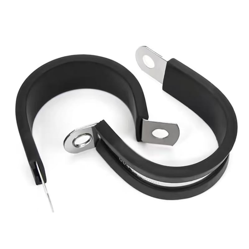 Abrazaderas de tubo tipo P reforzadas (2-10 unidades) con goma, abrazaderas manguera acero inoxidable, R, abrazadera cable individual(16mm(8pcs))