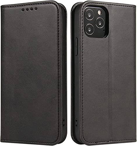 Étui béquille iPhone 14 Pro Max avec fermeture magnétique et fentes pour cartes de crédit Svart