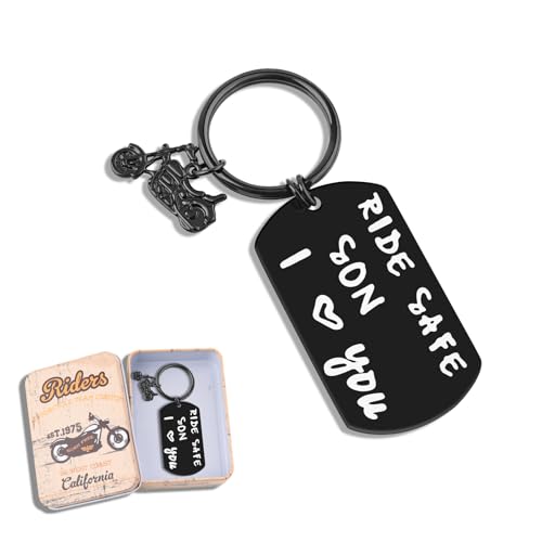 SUNSH Ride Safe Son I Love You Keychain Son from