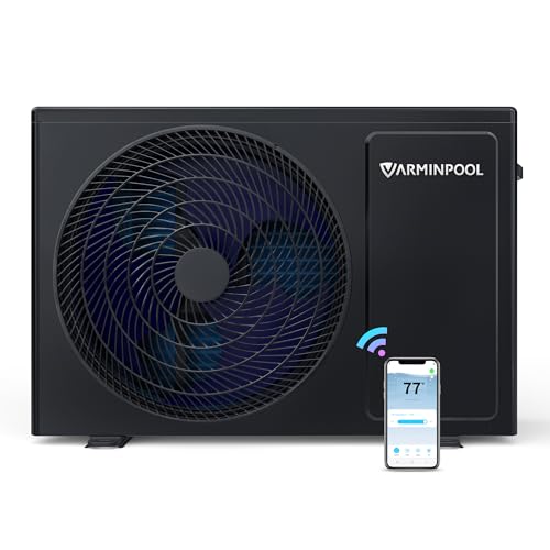 VARMINPOOL Smart Pool Heat Pump with WiFi Remote Control for 7000 Gals In and Above Ground Pool, 27000 BTU Electric Pool Heater, No Gas, 120V, Titanium Heat Exchanger