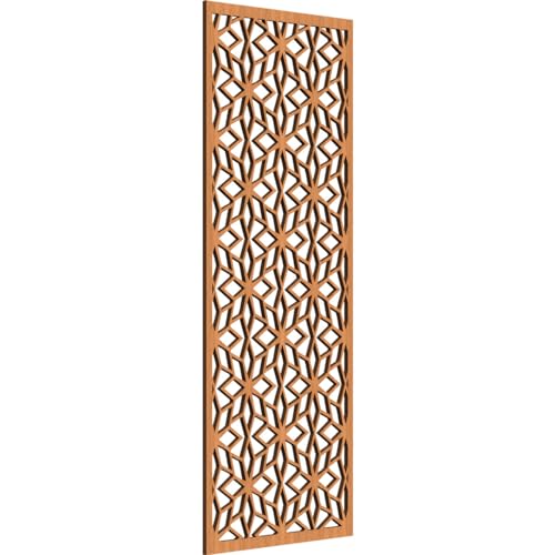 Image of 19 3 /8 inchW x 49 3 /8 inchH x 3 /8 inchT Lake Decorative Fretwork Wood Wall Panels, Cherry