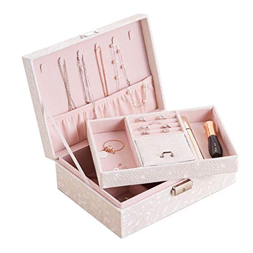 Boîte d'organisateur de bijoux Boîte de rangement européenne multifonctions Bracelet collier boucles d'oreilles montre bague boîte à bijoux cadeau de vacances Boîte à bijoux avec serrure Cover