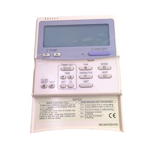 Panel de control de aire acondicionado central con controlador cableado, compatible con Toshiba RBC-AMT31E y RBC-ASCU11-C.(RBC-AMT31E)