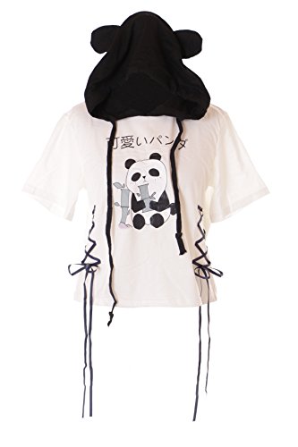 Kawaii-Story TP-130 - Camiseta con capucha, diseño de oso de oso panda
