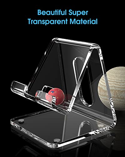 Ktrio Acrylic Cell Phone Stand For Desk, Phone Holder, Dock, Cradle Compatible With Iphone 13 Pro Max 11 12 Xr 7 8 Plus, Samsung Galaxy, Smartphone, Desk Accessories, Clear #TOP2