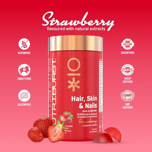 Image of Nutriburst Super Beauty Combo : Biotin Gummies for Healthy Hair, Skin & Nails + True Radiance Collagen Builder Gummies | Stronger Hair & Glowing Skin | No Added Sugar (Pack of 2X60)