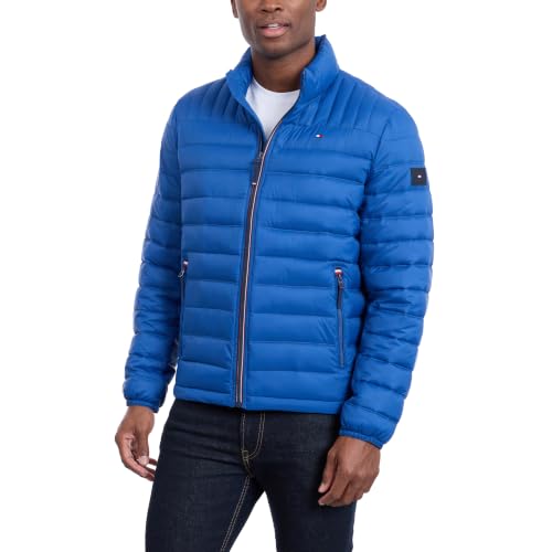 Image of Tommy Hilfiger Mens Embroidered Logo Puffer Jacket