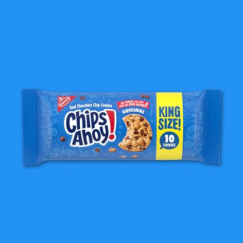 CHIPS AHOY! Original Chocolate Chip Cookies, 16 King Size Snack Packs (10 Cookies Per Pack, 2 Boxes)