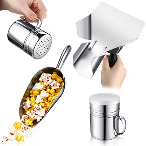 Saffica 4 Pieces 12 oz Aluminium Popcorn Scoop Set