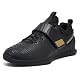 Osterland Gewichtheber-Schuhe: Hochleistungsschuhe für Fitnessstudio, Powerlifting, speziell für schweres Heben, Kreuzheben, Krafttraining, Kniebeugen Schuhe für Männer und Frauen, Schwarz/Gold, 8
