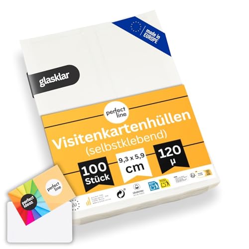 perfect line - 100 Visiten-Karten-Hüllen - selbstklebend...