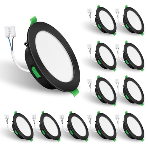 Image of ALUSSO LED Recessed Ceiling Lights 7W 480LM Dimmable 3CCT Black 12 Pack