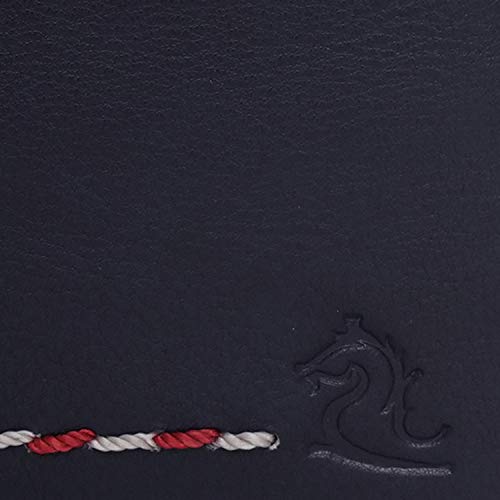 Image of KARA Blue Men's Genuine Leather Wallet - Color Stitch Style Leather Wallet for Men with 6 Card Holder Slot