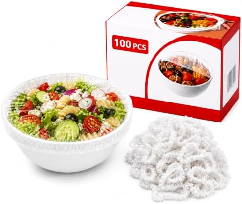 100pcs Plastic Wrap for Food, Stretch Elastic Food Covers
