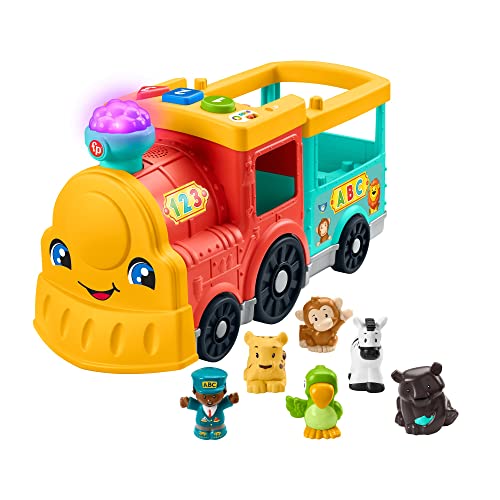 Tren ABC de animales didáctico con vagones interactivos y figuras Little People