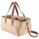Lmbabter Baby Diaper Caddy Organizer Nursery Storage Basket Tote Diaper Bag Felt Diaper Storage Bin