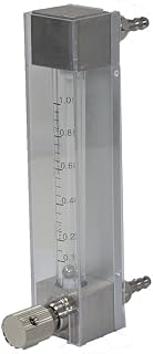 Glass Rotameter Flow Meter 0.0079-0.079GMP Adjustable Knob Micro Flow Meter Air Flow Meter Mass Flow Meter Gas Flow Meter Air Flow Measurement Hose Connection (30-300ml/min, SS304)