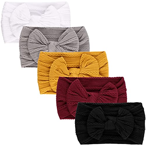 Image of DRESHOW BQUBO Baby Nylon Headbands Hairbands Hair Bow for Girls Newborn Infant Toddlers Hair Accessories