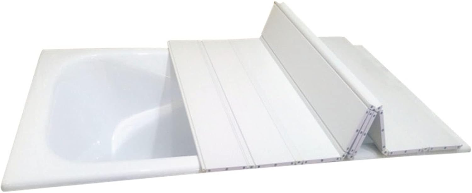 Folding Bathtub Tray Cover - Waterproof, Heat-Insulating, Dust-Proof Lid for Bathtubs -, 40kg Load Capacity, White(80x165x1.2cm)