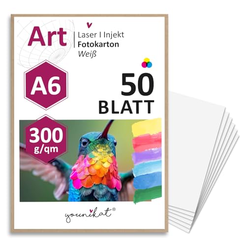 younikat Vielseitige Blanko Postkarten zum Selbstgestalten I DIN A6 I 300 g/qm I 50er Set DIY Grußkarten weiß I zum Beschreiben I Bemalen I hand-lettering I dv337