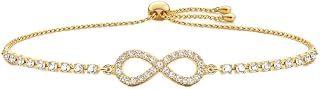 MIAMI Infinity Bracelets for Women Stylish Anti Tarnish Stainless Steel Gold tulip Adjustable Chain Bracelet American Diam... Price In India