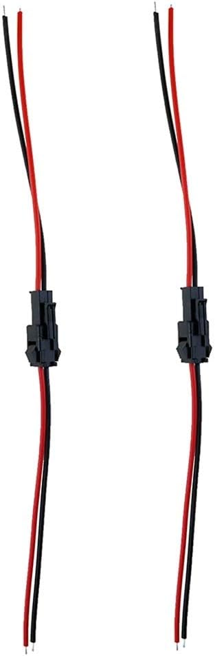 Davitu Electrical Equipments Supplies - LED strip Connector 2pin cable 20cm Terminals red black Wire JST Male Female plug cable Led Lamp Driver cable SMP 22AWG - (Color: 100 pairs)