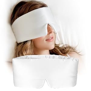 Silk Sleep Mask for Women and Men, Side Sleeper, 22 Momme Pure Mulberry Silk Total Blackout 100% Mulberry Eye Mask with Adjustable Headband Full Size, Eye Masks for Sleeping and Travel