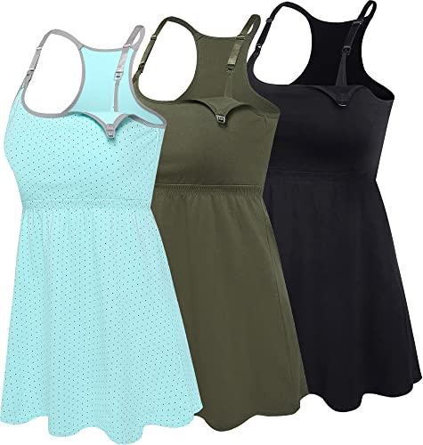 Image of SUIEK Cotton Maternity Nursing Tank Tops with Shelf Bra Breastfeeding Camis | No Separate Bra Needed, Pregnancy to Postpartum, Ultra-soft Sleep Cami Shirts