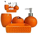 Ensemble complet d'accessoires de salle de bain : cet ensemble fournit des éléments essentiels fonctionnels qui maintiennent votre salle de bain organisée et coordonnée, parfait pour améliorer votre lavabo avec des accessoires assortis.