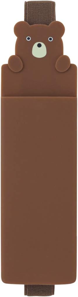 LIHITLAB PuniLabo Bear Soft Silicone Adjustable Book Band Pen and Pencil Holder