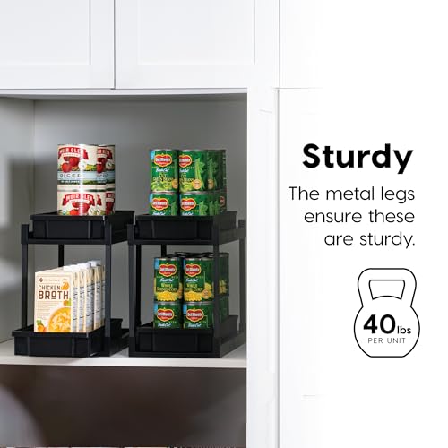 IRIS USA Under the Sink Organizer, Under Cabinet Organizer Kitchen Storage, Bathroom Shelves, Spice Rack, Pull Out Drawers for Home, Cabinets, Pantry, Countertop, Office, Black - Image 6