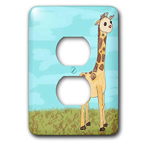 Cache-prise girafe peinte 3dRose lsp_24618_6 pour prise murale standard