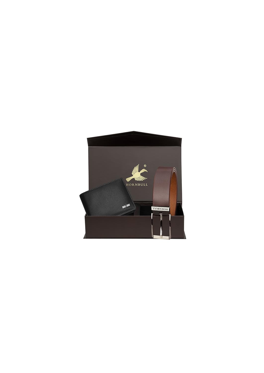 HORNBULL Leather Men Maddison Black Wallet and Belt Combo | RFID Protected Combo Gift Set BW45118