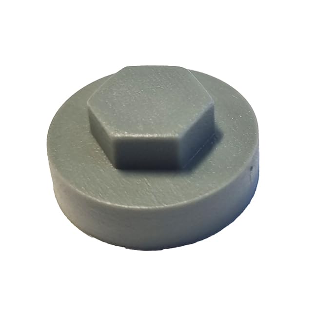 HEX TEK Roofing Screw CLADDING CAPS - 16mm or 19mm Coverage / 8mm Recess (PK 100) (Merlin Grey, 19mm)