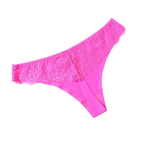 YIXANNX Bragas de Tiro bajo Tanga Tanga Lavable Sexy Mano de Obra Fina Elasticidad Transpirable señora Ropa Dormir ahuecada, Rosa roja, Metro