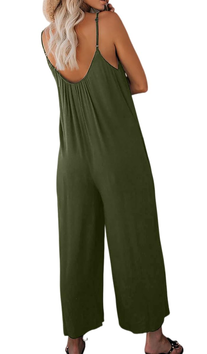 Salopette Donna Estate Tuta Jumpsuit Elegante Senza Manica Vestibilità Jumpsuit da Donna Elegante Salopette Vestibilità Ampia Ampia Tuta Senza Maniche Casual a Gamba Larga Pantaloni