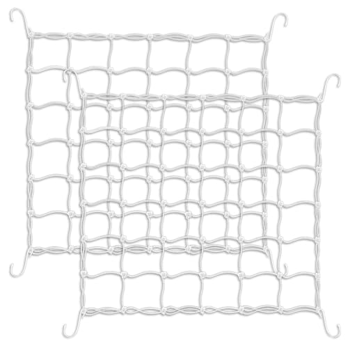 Tkxjry 2 Pezzi Rete Elastica a Traliccio, 60x60cm(Allungamento massimo 90x90cm) Grow Tent Net, Rete Elastica a Traliccio con 8 ganci, Rete di Supporto per Piante da Tenda, Per Frutteto da Giardino