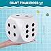 Shappy 6 Inches Foam Dice Fun Filled Large Educational Toy Kawaii Giant Dice Decorative Eva Foam Jumbo Cube Big Square Building Blocks for Game Nights Learning Sessions(White and Black,2 Pcs)