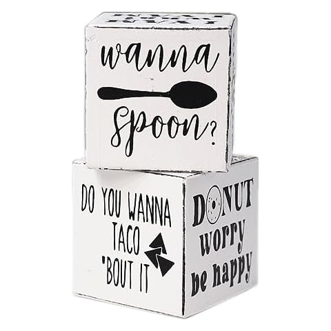 Lavender Inspired Set of 2 Funny Kitchen Block Signs Decor Cover