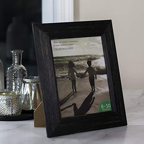 Northlight 13" Distressed Finish Rectangular 8" X 10" Photo Picture Frame - Black #TOP2