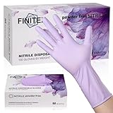 FINITEX Nitrile Disposable Latex-Free Gloves Purple - 5mil 100PCS/Box Powder-Free 12inch Guantes de Nitrilo Cleaning Medical Exam Food Cooking Glove (Medium, Box of 100)