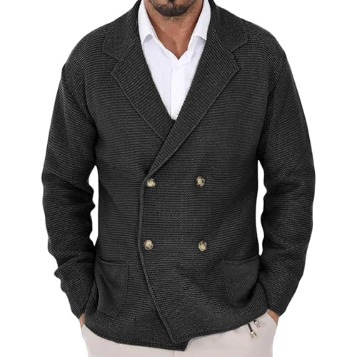 Shawl Collar Sweaters for Mens 2025 Button Down Knit Cardigans Long Sleeve Fall Winter Chunky Sweater with Pockets