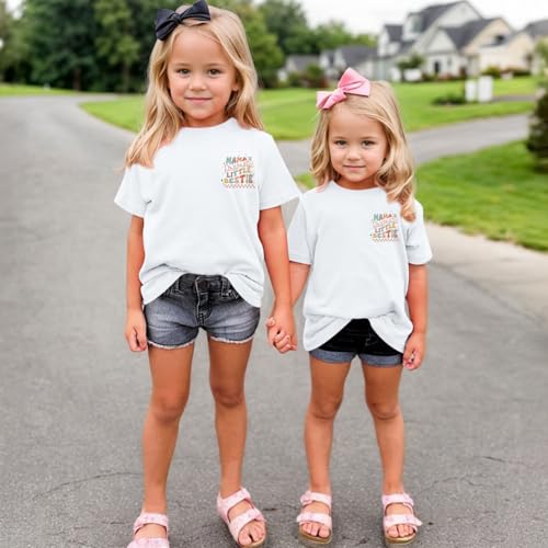Mama's Dramatic Little Bestie Shirts for Girls Best Friend Besties Shirt Cute Graphic Tees Kid Cotton Casual Tops4