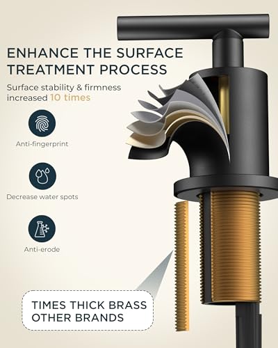 FORIOUS Black Bathroom Faucet 3 Hole, 8 Inch Matte Black Bathroom Sink Faucet Widespread with 360° Swivel Spout, Suitable for 6-12 Inch Vanity Sink, with Pop-up Drain and cUPC Supply Line