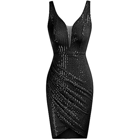 GRACE KARIN Vestido Cóctel Lentejuelas Negro XL Cover