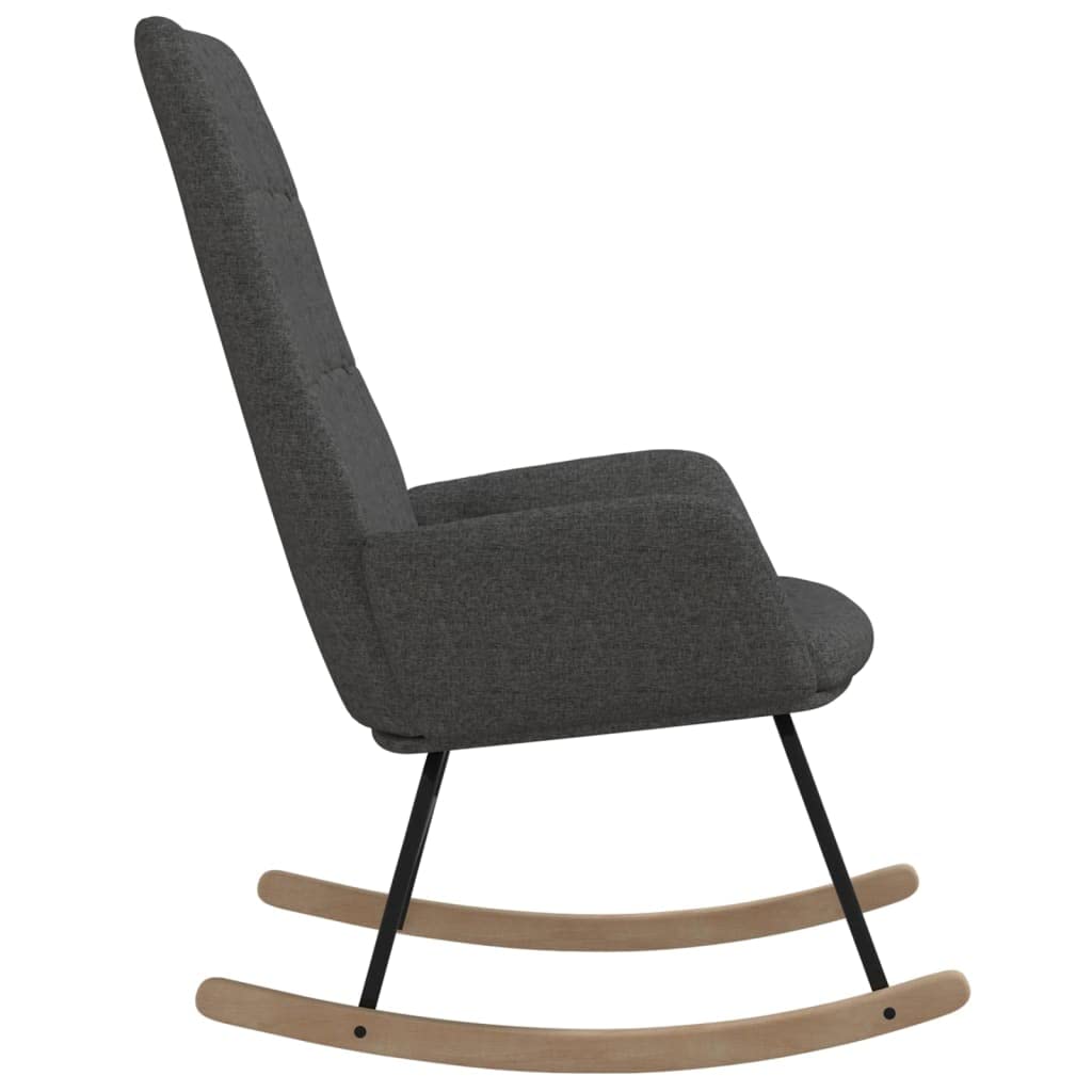 Chaise à Bascule Gris Clair en Tissu rembourré avec accoudoirs pour Salon Chambre véranda détente Relaxation capacité 110 kg