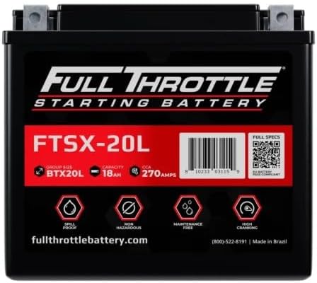 Full Throttle Starting Series FTSX-20L High-Performance AGM Battery