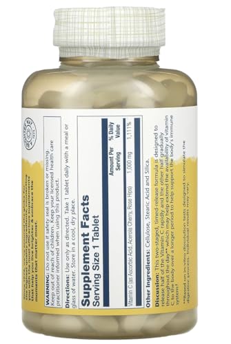 SOLARAY Timed Release Vitamin C with Rose HIPS & Acerola, 1,000 mg, 250 Tablets - Image 3