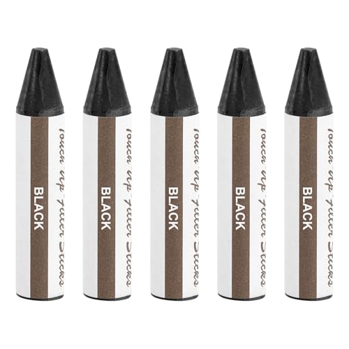 QUARKZMAN Stucco Legno Stick 5pz Cera Stick Legno Ritocco Pennarelli Mobili Pastelli per Graffi Buchi Crepe Tavoli Scrivanie Pavimenti Legno Riparazione Coperture Nero