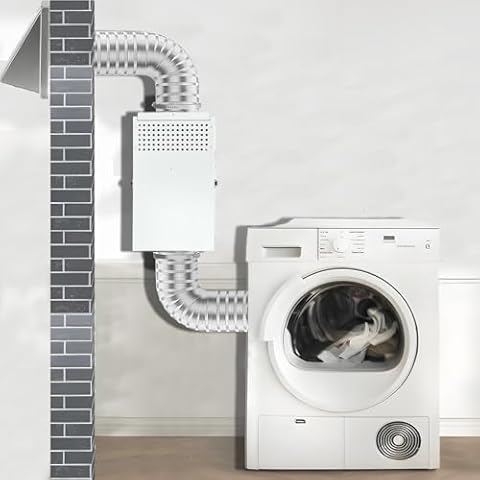 DITKOK Upgraded Galvanized Steel 3-in-1 Multifunction Indoor Dryer Vent Kit, Dryer Duct Lint Trap, Dryer Vent Switch Summer Winter for Electric Dryers, Fits all 4" Dryer Duct Hose Cover